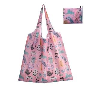 Pink Cat Reusable Shopping Bag / Tote